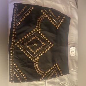 Beautiful silk studded min skirt.